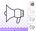 Megaphone simple black line speaker vector icon