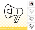 Megaphone simple black line speaker vector icon