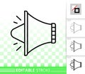 Megaphone simple black line speaker vector icon