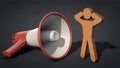 Megaphone sonications a figure Royalty Free Stock Photo