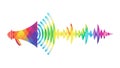 Megaphone Sound Wave Complex Pattern Vector, vector design Generative AI Royalty Free Stock Photo