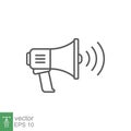 megaphone speaker ads. Noisy loudspeaker, mute and unmute volume symbol