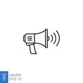 megaphone speaker ads. Noisy loudspeaker, mute and unmute volume symbol