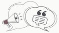 Megaphone speech bubble quotes, announcing dialogue vector design Generative AI Royalty Free Stock Photo