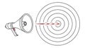 Megaphone & Target Icon, Marketing & Communication Concept, vector design Generative AI Royalty Free Stock Photo