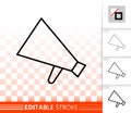 Megaphone simple black line speaker vector icon