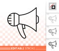 Megaphone simple black line speaker vector icon