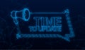 Megaphone with Time to update a. Megaphone banner Plexus. Web design. Vector illustration