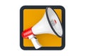 Megaphone Touchpoint Icon Button. 3d Rendering