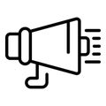 Megaphone trade icon outline vector. Hall event