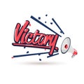 Megaphone with typographic `victory` typographic - vector