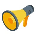 Megaphone video editing icon isometric vector. Media software