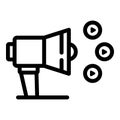 Megaphone video premiere icon, outline style