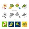 Megaphone, whistle and other attributes of the fans.Fans set collection icons in cartoon,flat,monochrome style vector