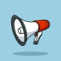 Megaphone White Cartoon Vector Illustration