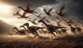 Megaraptor Skillfully Climbing a Steep Cliff, Displaying Agility and Sharp Claws Against a Rugged Backdrop