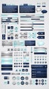 Megaset of web GUI elements Royalty Free Stock Photo