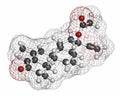 Megestrol acetate appetite stimulant drug molecule. Also used as cancer drug in in combination contraceptives. Atoms are. Royalty Free Stock Photo