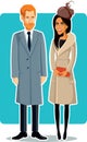 Meghan Markle and Prince Harry Vector Illustration