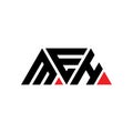 MEH triangle letter logo design with triangle shape. MEH triangle logo design monogram. MEH triangle vector logo template with red Royalty Free Stock Photo
