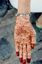 Mehandi Design In Indian Hand Royalty Free Stock Photo