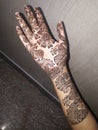 Mehandi design latest  full hand mehandi Royalty Free Stock Photo