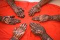 Mehandi tatu in hand work Royalty Free Stock Photo