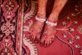 Mehendi art or Heena Tattoo on the leg Royalty Free Stock Photo
