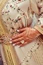 Mehendi on hand, henna drawings on the body. Royalty Free Stock Photo