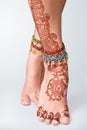 Mehendi painted on legs