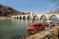 Mehmed Pasha Sokolovic  historic bridge over Drina river in Visegrad,Bosnia and Herzegovina Royalty Free Stock Photo