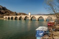 Mehmed Pasha Sokolovic  historic bridge over Drina river in Visegrad,Bosnia and Herzegovina Royalty Free Stock Photo