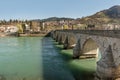 Mehmed Pasha Sokolovic  historic bridge over Drina river in Visegrad,Bosnia and Herzegovina Royalty Free Stock Photo