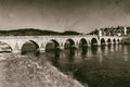 Mehmed Pasha Sokolovic  historic bridge over Drina river in Visegrad,Bosnia and Herzegovina Royalty Free Stock Photo