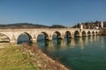 Mehmed Pasha Sokolovic  historic bridge over Drina river in Visegrad,Bosnia and Herzegovina Royalty Free Stock Photo