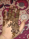 Mehndi design at occasional tradition in India by girls and women