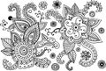 Mehndi doodle elements set. Graphic collection - coloring page f