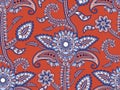 Mehndi floral pattern with doodle indian ornament, buta, turkish cucumber. Seamless texture with paisley flower.