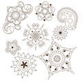 Mehndi flower indian pattern isolared on white background design for henna drawing or tattoo. Vector ornament