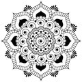 Mehndi henna Indian element flower mandala for tatoo or card.