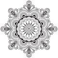 Mehndi henna Indian element flower mandala for tatoo or card.