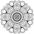 Mehndi henna Indian mandala flower for tatoo or card.