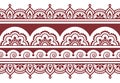 Indian Mehndi tattoo style inspired vector seamless pattern in browm white with swirls and flowers Royalty Free Stock Photo