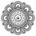 Mehndi Indian henna element mandala for tatoo or card.