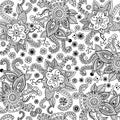 Mehndi seamless pattern. Coloring book for adults. Doodle graphic art. Vector illustration