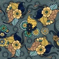 Mehndy flowers pattern