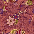 Mehndy flowers pattern