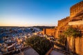 Mehrangarh Fort with Jodhpur blue city at sunset, Rajasthan, India Royalty Free Stock Photo