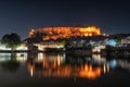 mehrangarh fort at night reflection Royalty Free Stock Photo
