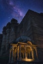 Mehrangarh fort under the starlight with the two checkpoints